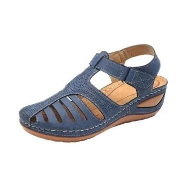 Imagem de Sandálias De Plataforma Vintage Para Mulheres plus Size, Com Fivela, E