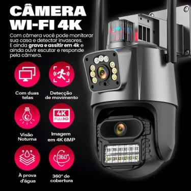 Imagem de Camera Dupla Com Sirene 4k Camera Ip Camera Wireless Camera De Seguran