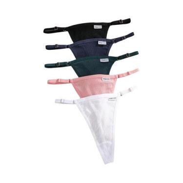 Imagem de Tangas De Algodão Ajustáveis Para Mulheres, G-String Sem Costura, Tama