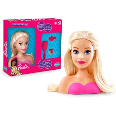 Imagem de Busto da Barbie Mini Styling Head com Escova Presilha Mattel