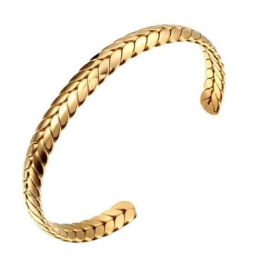 Imagem de Bracelete masculino ajustável/ Pulseira para homem cores dourado/prata