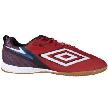 Imagem de Tênis Umbro Futsal Sala V Bump Pro Masculino, Vermelho, Branco, 42