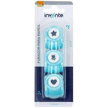 Imagem de Furador de Papel 10 mm - Conjunto com Patinha, Borboleta e Ursinho - B