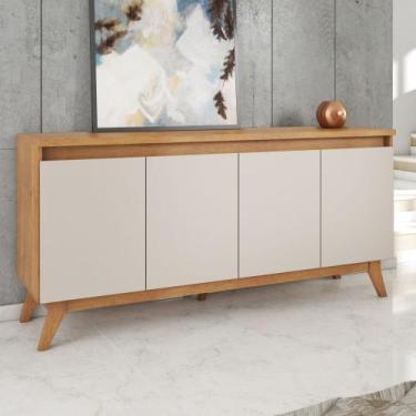 Imagem de Buffet Aparador 4 Portas MDP/MDF Mel Off White 156cm Eifel Marrom - Vi