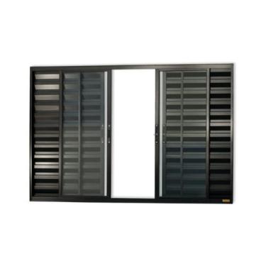Imagem de Veneziana Confort 6 Folhas Vidro Liso 100cm x 200cm Brimak Preto