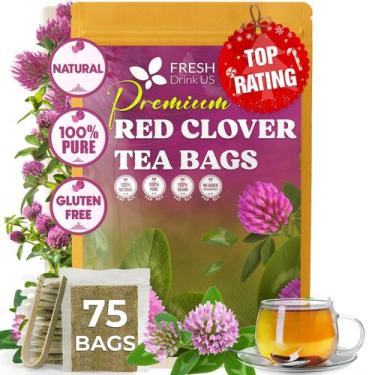 Imagem de Chá de ervas FRESHDRINKUS Trevo-vermelho 75 sachês sem cafeína