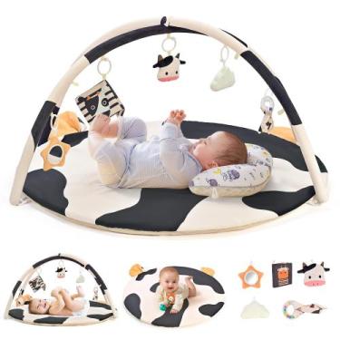 Imagem de Tapete de Atividades para Bebê 2PM SPORTS Tema Vaca com 5 Brinquedos