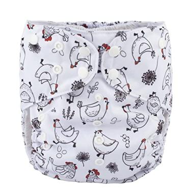Imagem de 2 a 7 anos de idade, bolso para fraldas de pano, reutilizável, lavável, júnior, grande, crianças (galinhas)