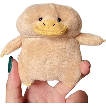 Imagem de SGVAHY Capa para Airpods 3 Capa com chaveiro Kawaii Airpod capa de pato fofo para Airpods 3 gerações, capa de carregamento sem fio, capa fofa e macia de pelúcia para Airpod (pato cáqui)