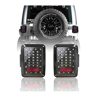 Imagem de Conjunto de farol traseiro Hooke Road Wrangler JK com luz de freio e seta compatível com Jeep JK Wrangler 2007-2018