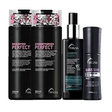 Imagem de Truss Perfect Kit Shampoo 300ml Condicionador 300ml Amino 225ml Gloss Shine 90ml