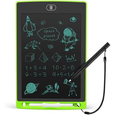 Imagem de Tablet de escrita lcd 8,5 polegadas Toddler Doodle Board, Tablet de Desenho Colorido, Almofadas de Pintura Eletrônica Reutilizável, Brinquedo Educacional e Aprendendo Crianças para 2 3 4 5 6 Anos Meninos e Meninas (Verde)