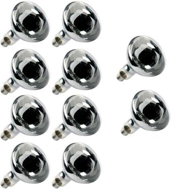 Imagem de Kit 10 Lampada Secagem Infravermelha 250W 220V E27 Estufa