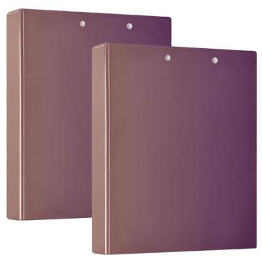 Imagem de Fichários de caderno de anéis redondos, fichários de caderno de 3,8 cm com capa de bolso, pacote com 1/2 fichário escolar, capa dura, marrom dégradé