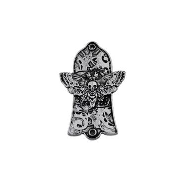 Imagem de Guyker 1 peça de capa de cabeça de guitarra 2 furos, capa de haste de treliça de guitarra de liga de zinco para peças de acessórios de guitarra estilo LP, padrão de esqueleto de borboleta JA2002,