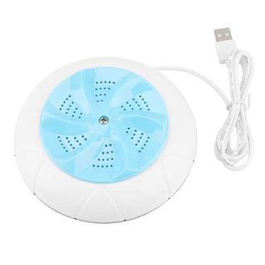 Imagem de GOTOTOP Mini limpador de turbina ultrassônico USB portátil para máquina de lavar roupa multifuncional dispositivo de lavagem de viagem ferramenta de limpeza para roupas, frutas, vegetais, roupas íntimas meias (azul)