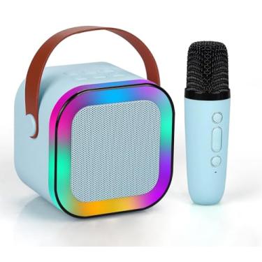 Imagem de Caixa de Som Com Microfone Sem Fio, Caixinha de Som (Azul)