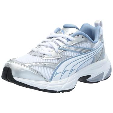 Imagem de PUMA Tênis unissex infantil mórfico (criança grande), Puma branco-zen azul-puma prata, 5.5 Big Kid