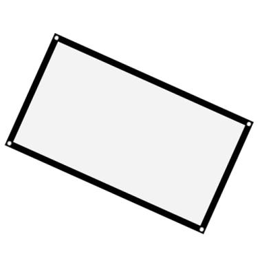 Imagem de shenruifa Tela de projeção 16:9, espessa, portátil, leve, dobrável, com furos para filmes de acampamento ao ar livre, cortina de projetor de poliéster branco macio sem vincos
