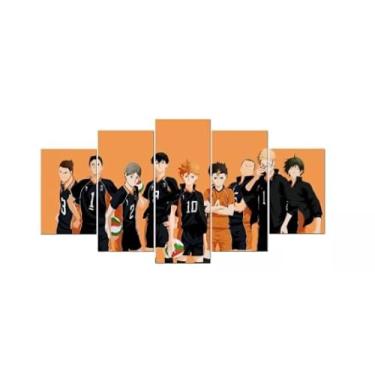 Imagem de Kit quadro decorativo 5 peças 95x60cm Anime Hinata E Time