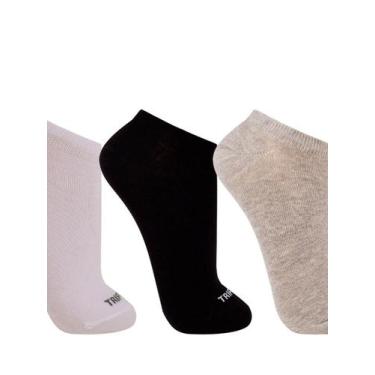 Imagem de Kit com 3 Meias Esportivas Cano Curto Trifil 6227, Branco