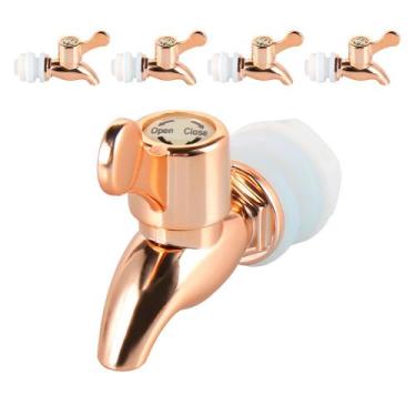 Imagem de Kit 5 Torneiras para Suqueira Dispenser Plástico Rosé Gold Luxo Filtro