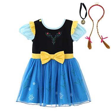 Imagem de Dressy Daisy Vestido de princesa, saia de tule para festa de Halloween, roupa de verão para bebês e meninas pequenas, Estilo 16 (vestido com acessórios), 2 Anos