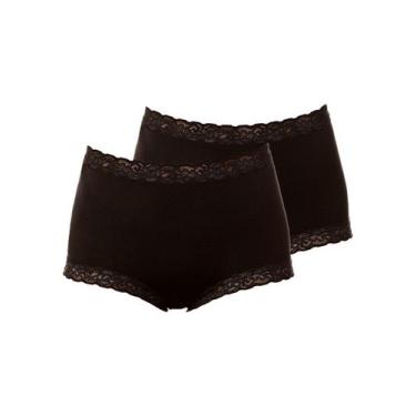 Imagem de Kit com 2 Calcinhas Alta Safira Demillus 57330, Preto, EG