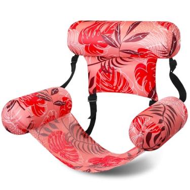 Imagem de Sonwyoung Flutuadores infláveis de piscina, cadeiras flutuantes para adultos, macarrão de piscina, para uso pesado, plantas tropicais, estampa divertida, cadeira flutuante para verão, praia, praia