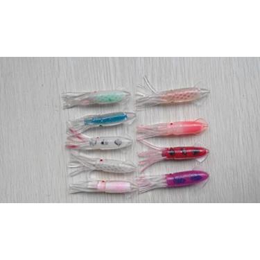 Imagem de noble sports 20 peças de isca de lula macia de 8 cm, isca de atum, mistura de cores