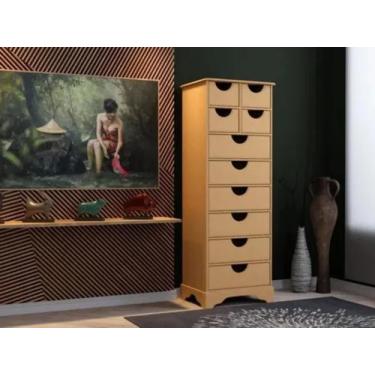 Imagem de Organizador Gaveteiro Mdf Porta Objetos Papel Documentos Casa Escritór