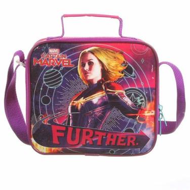 Imagem de Lancheira Térmica Infantil DMW 11648 Capitã Marvel, Roxo