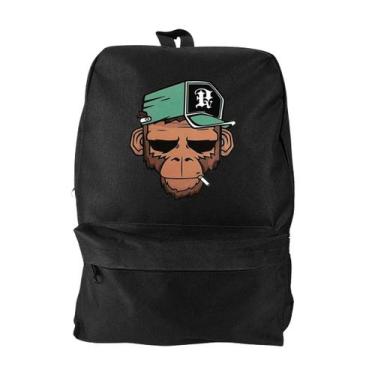 Imagem de Mochila Bolsa Masculina Basica Escolar Pega a Visão Estampado Macaco -