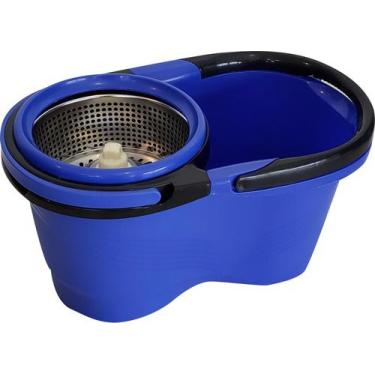 Imagem de Refil Completo Balde e Centrífuga Mop Pro Azul 360 Cesto Inox Alça ref