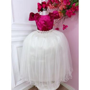 Imagem de Vestido Infantil Pink C/ Renda e Saia Off White Damas Longo - enjoy, 4