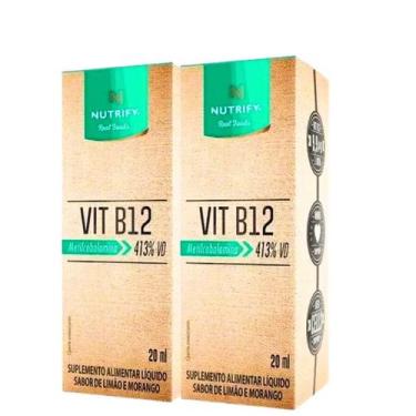 Imagem de Kit 2 Vitamina B12 Metilcobalamina 413% Nutrify 20ml