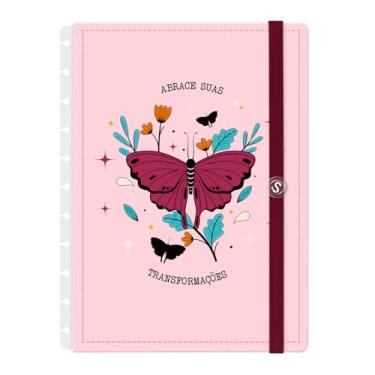 Imagem de Capa e Contracapa Iscool Disc Para Caderno G Butterfly Rosa Marsala