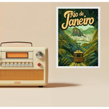 Imagem de Quadro Rio De Janeiro - Cartaz Pão De Açucar 24x18cm - Quadros On-line