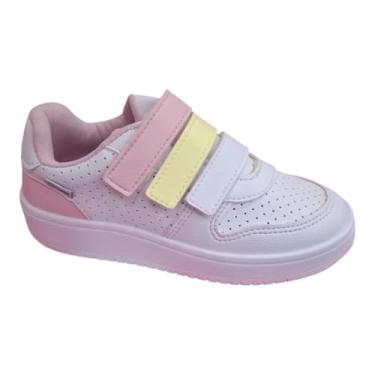 Imagem de Tênis Escolar Infantil Pampili Slim Joy Calce Fácil Branco/Rosa (Branco/Rosa, BR, Criança de 9 a 12 anos, Numérico, P, 33)