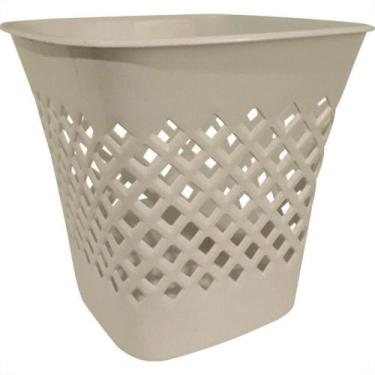Imagem de Cesto Papeleiro Plastico Shangri-La Quadrado Marmorizado 24X24Cm - Mar