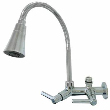Imagem de 2163 C80 MAX Torneira Gourmet Bica Móvel Parede Cozinha Tubo Cromado F