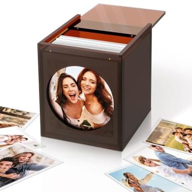 Imagem de Moldura Polaroid acrílica e caixa de armazenamento de fotos com capa magnética deslizante para filme Instax Mini Polaroid, moldura Instax de 10 x 8 cm, porta-retratos, alternativa de livro de