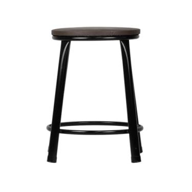 Imagem de Banqueta Baixa Moderna Multiuso Sua Casa Top Cozinha Americana Aço Balcão Area Gourmet Sem Encosto Estrutura Preto (MARROM)