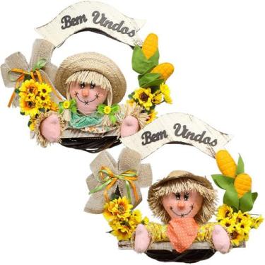 Imagem de Kit Casal Guirlandas Espantalhos Festa Junina Pousada Sitio - Genérico