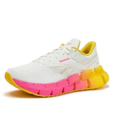 Imagem de Reebok Tênis de corrida feminino Floatzig, Giz/areia/rosa atômico, 40