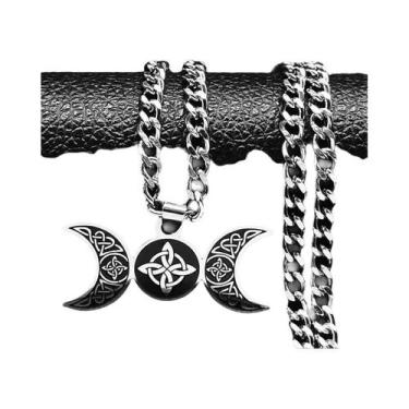 Imagem de Colar Masculino com Pingente de Nó Celta - Aço Inoxidável - Estilo Vik