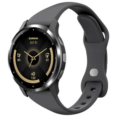 Imagem de Laband Pulseira de relógio fina de silicone de 22 mm compatível com Garmin Venu 3/Venu 2/Venu 4 de 45 mm/Vivoactive 4, pulseira de substituição fina e estreita para Forerunner 570 47 mm/265/255/255