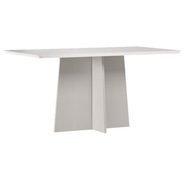 Imagem de Mesa De Jantar Anitta 160x90 Cm Com Vidro Off White – New Ceval