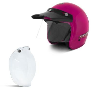 Imagem de Capacete Compact + Viseira Bubble - PRO TORK, ROSA, 58