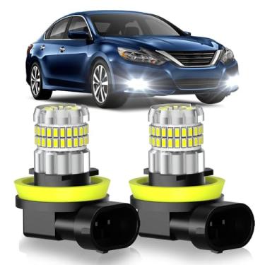 Imagem de SENROBO Adequado para Nissan Altima 2007-2018 Lâmpadas de neblina ou DRL, 13000LM Super Brilhante 360° Iluminação H11/H8 Faróis de Nevoeiro, 6000K Branco Frio Atualizado 4014 Chips Luz de Nevoeiro